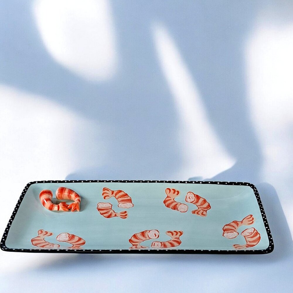 Zrike Serving Sensations Eileen Tramonte Shrimp Embossed Serving Platter